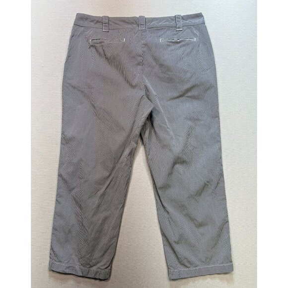 Lands End Womens Fit 2 Casual Y2K Crop Pants Size 10 Navy Striped Straight Leg - Picture 8 of 10